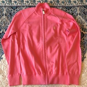Pink zip-up sweater